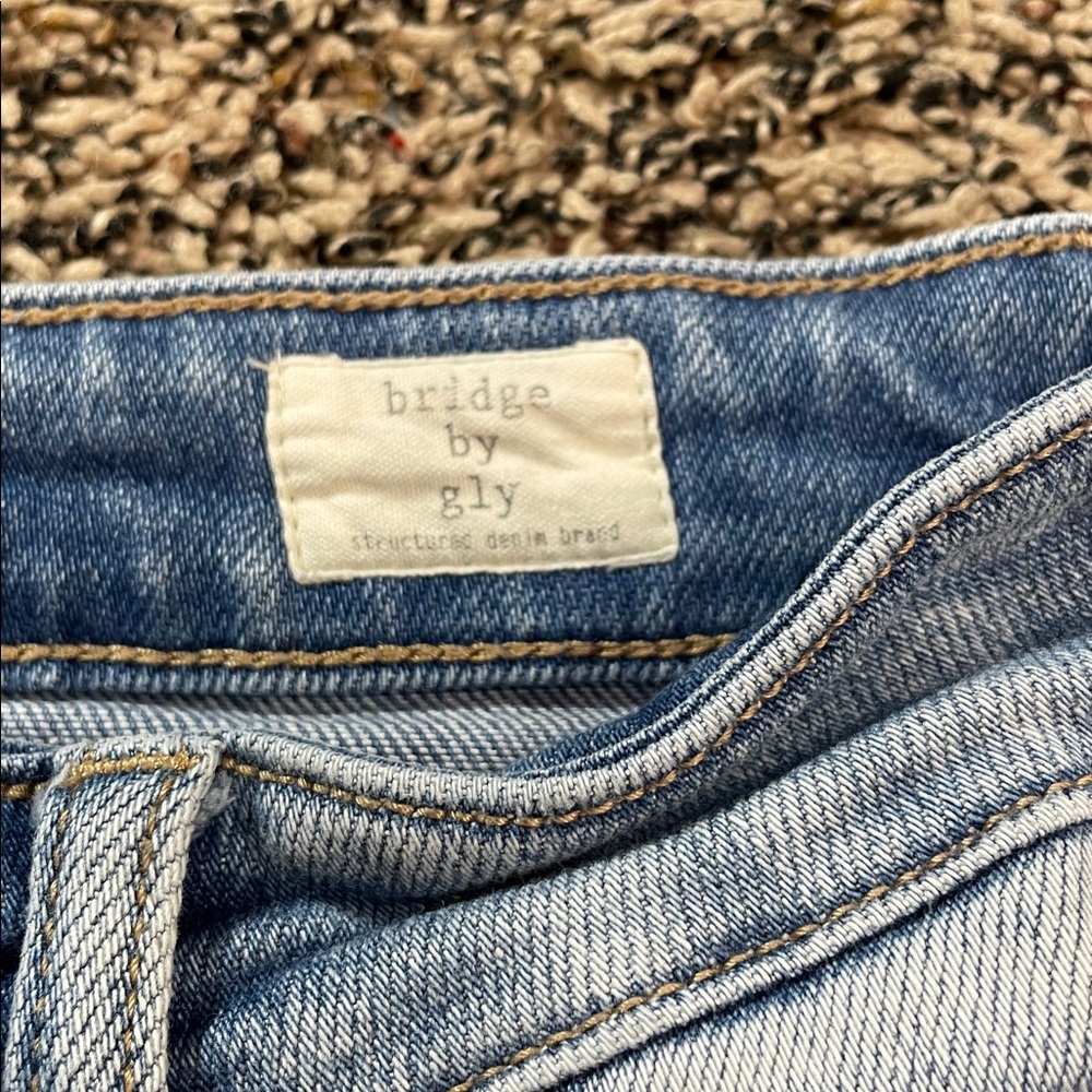 Bridge By Gly Mid Rise Skinny Women's Light Blue Distressed Jeans Sz 23 | EUC - Picture 4 of 5